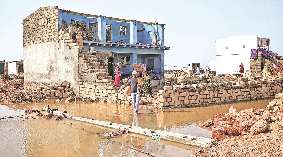 Strong winds and heavy rainfall, that accompanied the cyclone Tauktae, swept Ahmedabad on Tuesday and Wednesday. (Express Photo)