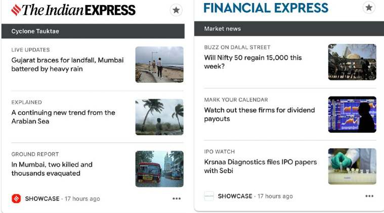 Google, Google News Showcase, The Indian Express, Google News Showcase India, Indian Express News Showcase India, publication