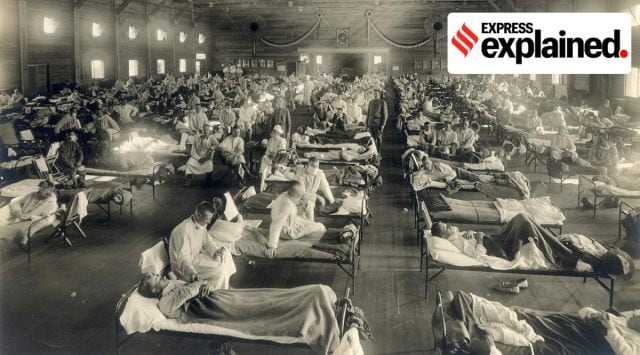 Emergency hospital during Influenza epidemic, Camp Funston, Kansas – NCP. (Photo by Harris & Ewing via Wikimedia Commons)