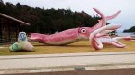 japan, japan squid monument, japan town spend covid fund on squid statue, covid relief fund noto tourism, noto squid statue, viral news, odd news, indian express