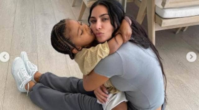 Kim Kardashian, Kim Kardashian news, Kim Kardashian kids, Kim Kardashian children, Kim Kardashian and Saint West, Kim Kardashian and Kanye West, Saint West COVID-19, indian express news