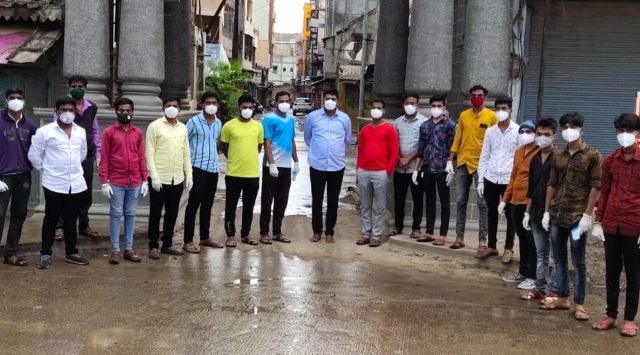 Former Sarpanch Datta Ganjale and his team has so far conducted 225 funerals for deceased covid patients. (Express Photo)