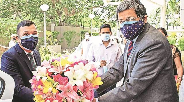 Subodh Jaiswal felicitated after taking over as director of CBI in New Delhi. (PTI)