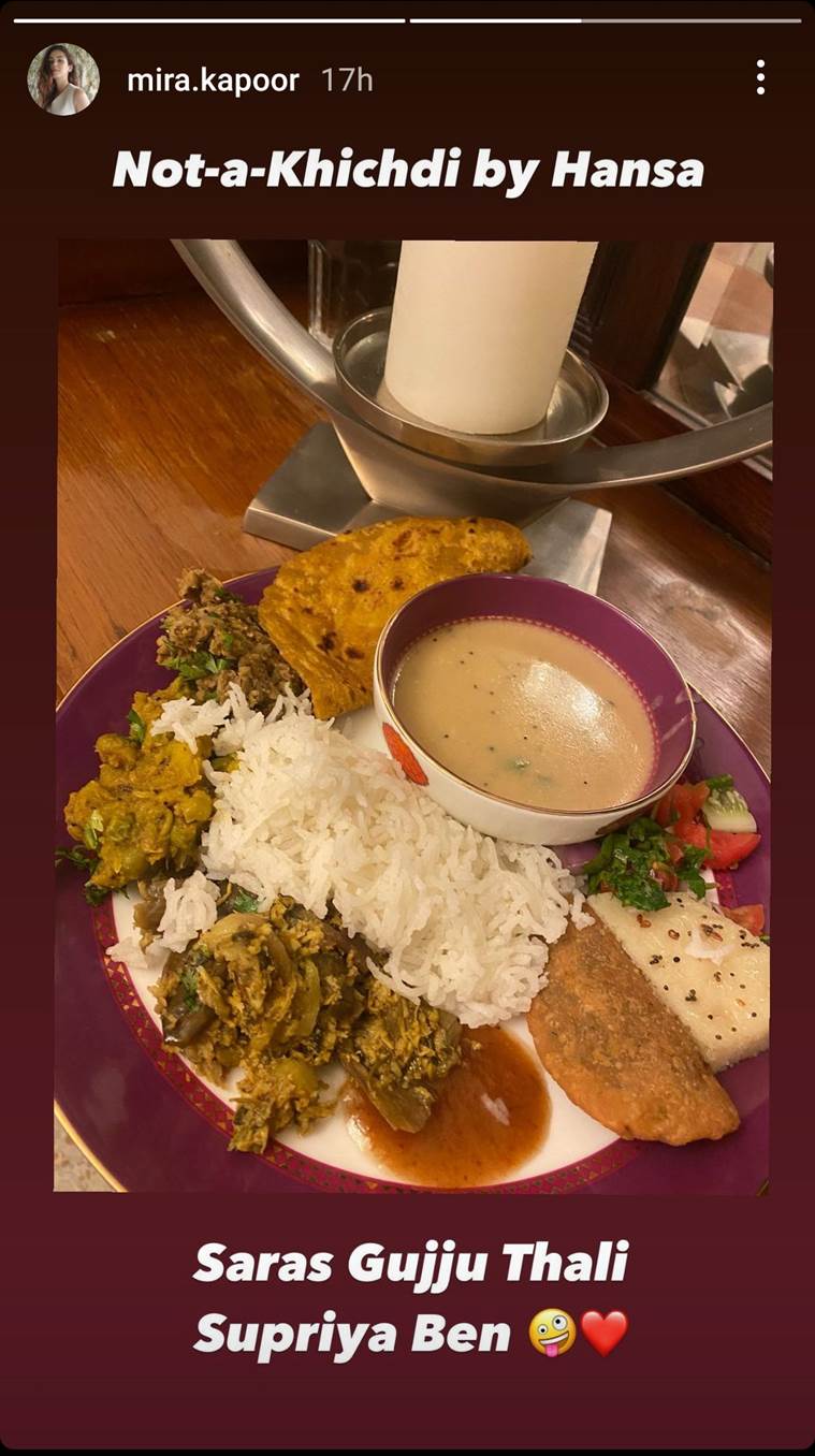 Mira Rajput Kapoor, Gujarati thali, Gujarati food, Supriya Pathak, indian express news