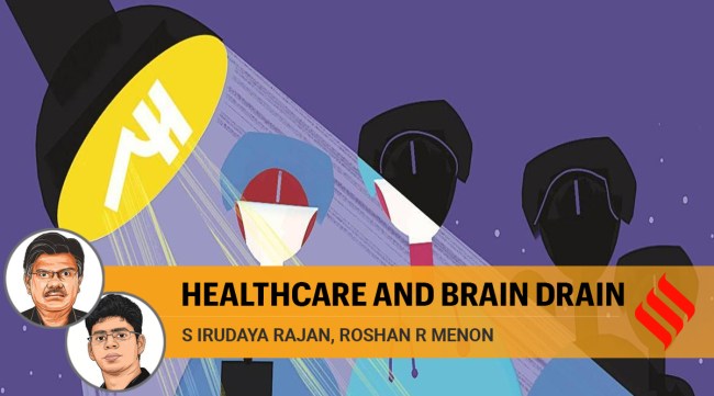 The government’s policies to check brain drain are restrictive in nature and do not give us a real long-term solution to the problem.(Illustration: C R Sasikumar)