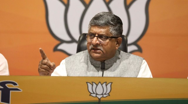 Union Information Technology Minister Ravi Shankar Prasad. (Photo: Express Archive)