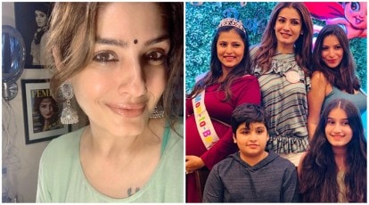 Raveena Tandonxxxx - Raveena Tandon on becoming a mom at 21, grandmom at 46: 'My eldest was 11  when I took my girls in' | Entertainment News,The Indian Express
