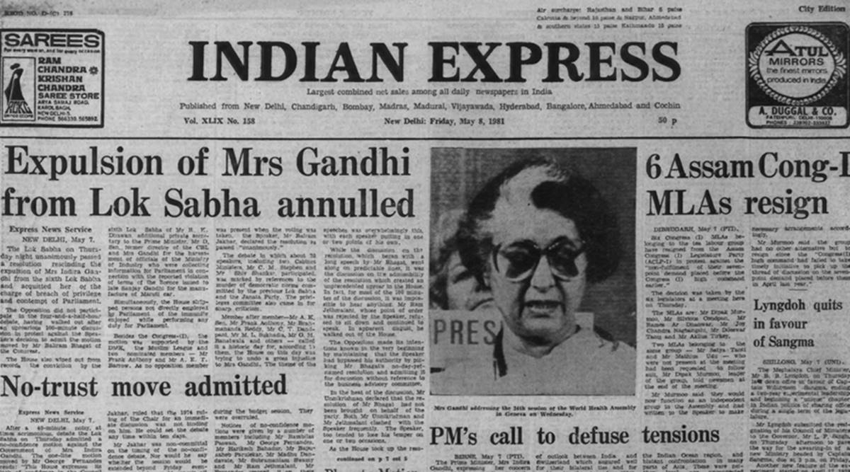 May 8 1981 Forty Years Ago Indira Exonerated The Indian Express