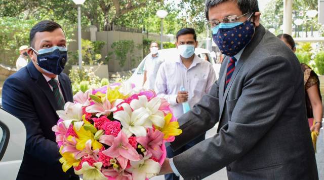 Subodh Kumar Jaiswal (left) at CBI office in Delhi. (PTI)