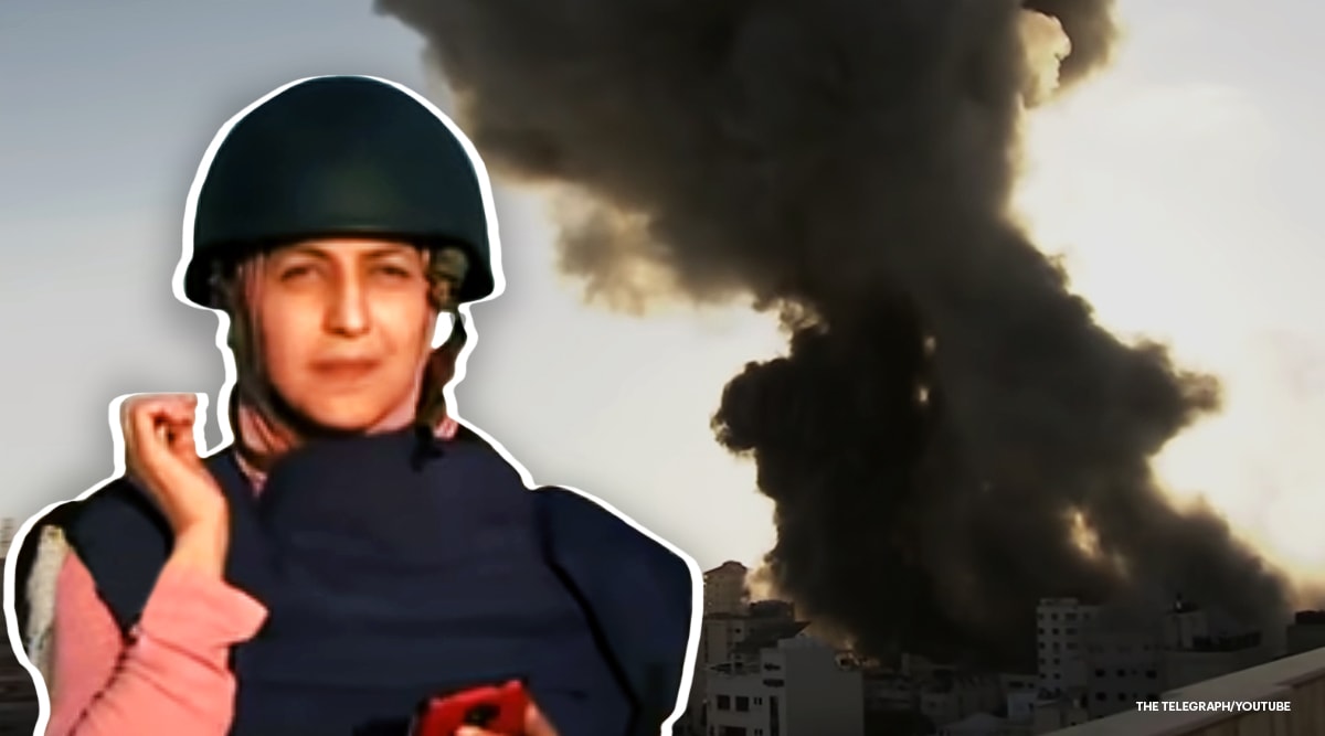 Gaza Journalist rush for cover, Gaza Journalist live reportage airstrikes, Live reportage, Israel and Hamas violence, Israel Palestine tension, Viral video, Gaza attack, Israel attack, Israel attack on Palestine, Israel attack on Gaza, Israel airstrikes, Israel Gaza conflict, Israel Gaza conflict latest news, Israel and Hamas tension live reportage, Trending news, Indian Express news