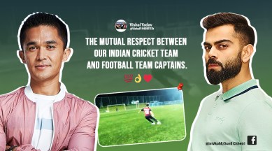 virat kohli, sunil chhetri, kohli crossbar, kohli football free kicks, sunil chhetri kohli banter, viral news, sports news,