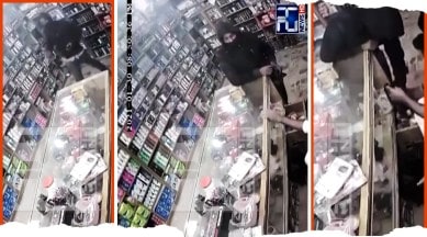 Pakistan, Shopkeeper robber hilarious conversation, Viral video, Shopkeeper robber polite conversation, Shopkeeper robber videos, Robbery caught on camera, Pakistani robbery video CCTV footage, Trending news, Indian Express news