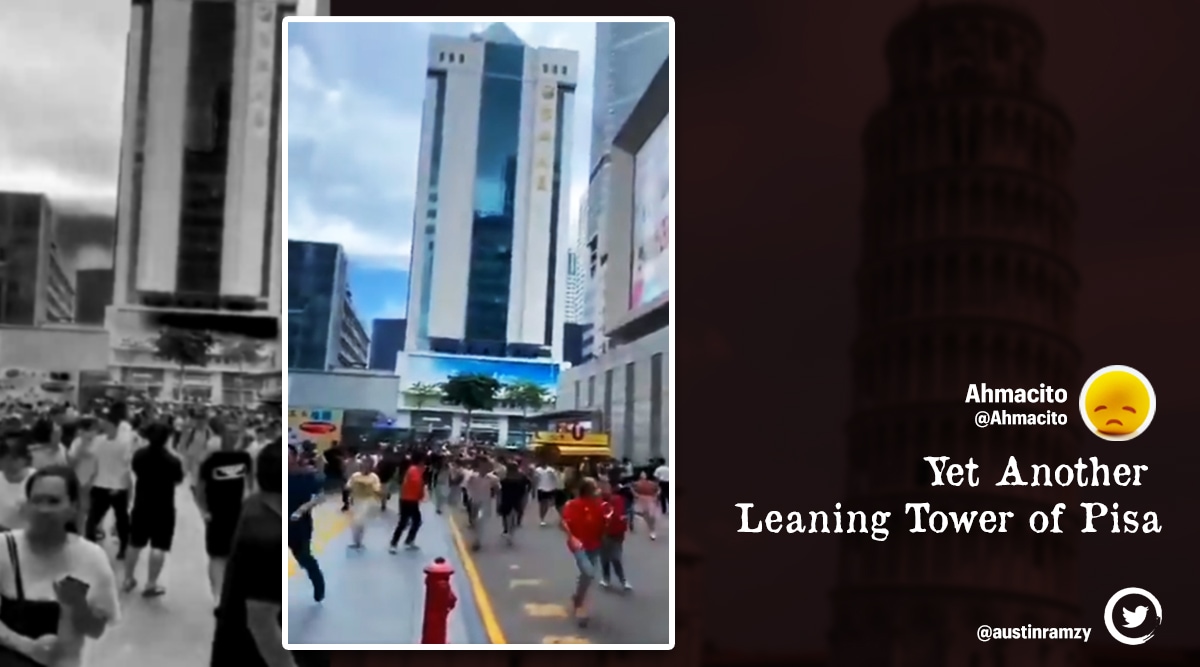 Watch: People flee in panic as 300-metre-high skyscraper wobbles in China