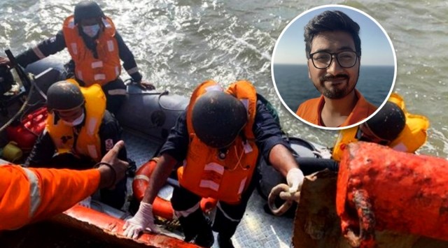 Varghese Sam Eralil was on board Barge P305 when Cyclone Tauktae hit. (Express photo)