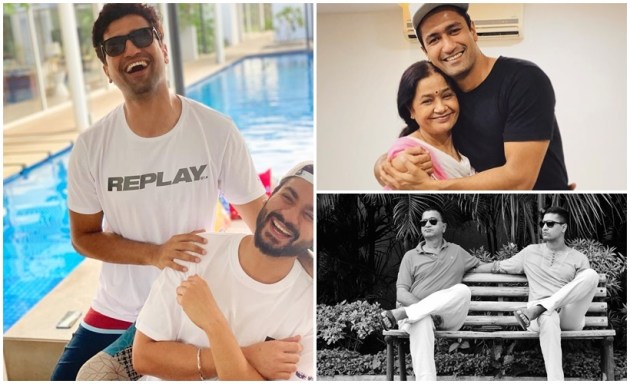 Vicky Kaushal with his brother Sunny Kaushal , mother Veena Kaushal, and dad Sham Kaushal 2