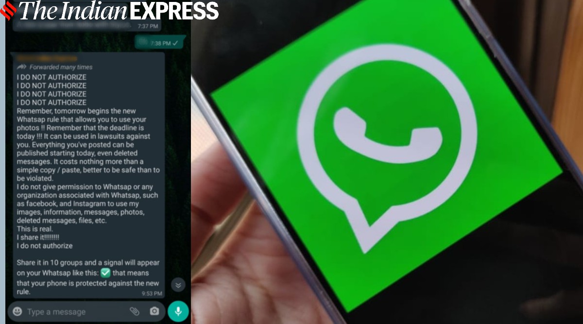 Whatsapp 21 Privacy Policy No They Don T Own Your Photos Files Etc Ignore Fake Viral Message Technology News The Indian Express