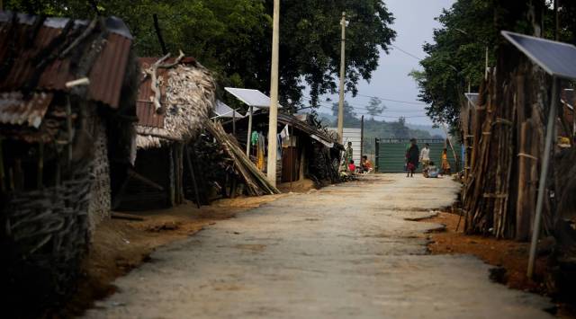 The first case in the village, according to the authorities, was a pregnant woman who tested positive at the district hospital. (Express Photo by Praveen Khanna)