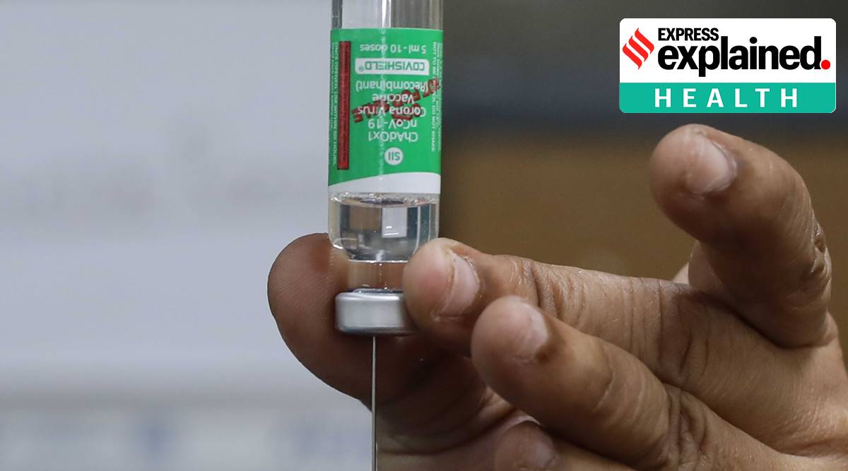 A dose of Covishield, one of India's two vaccines, is administered amid the Covid-19 pandemic. (Express Photo: Partha Paul)