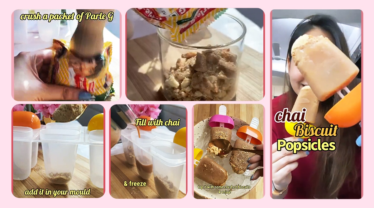 chai, chai recipe, chai-biscuit' popsicle recipe, mumbai food blogger chai popsicle recipe viral video, instagarm, reactions. indian express, indian express news