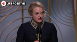 Elisabeth Moss, Elisabeth Moss speech, Elisabeth Moss speech at 75th Golden Globes, Elisabeth Moss acceptance speech, Elisabeth Moss motivational, life positive, indianexpress.com