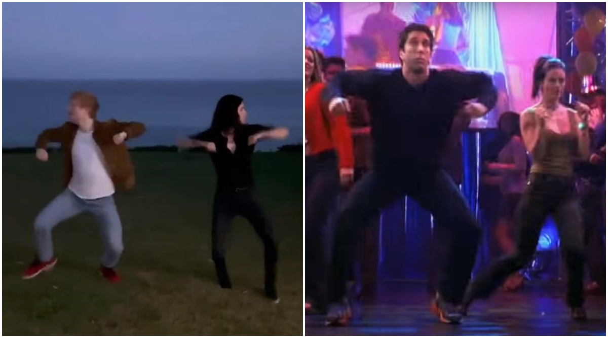 Courteney Cox, ed sheeran, routine dance