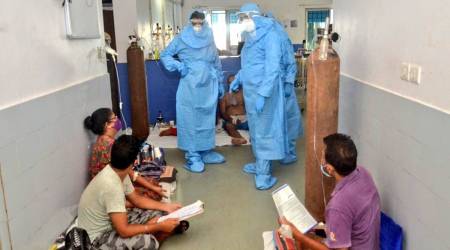 Goa CM Pramod Sawant during a visit to Goa Medical College and Hospital. (Express Photo)