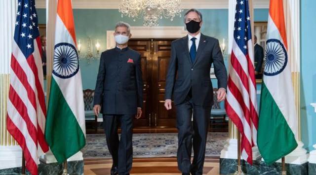 External Affairs Minister S Jaishankar with US Secretary of State Antony Blinken on Friday. (Photo: Reuters)
