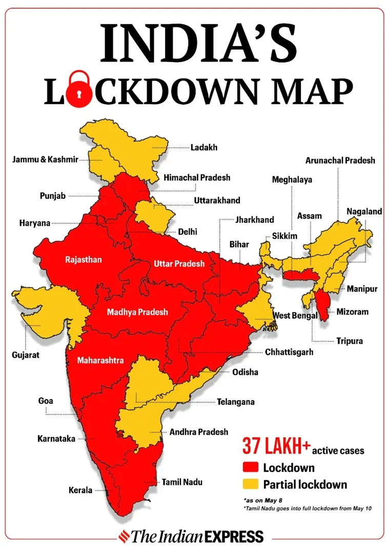 Covid19 Second Wave Here's a list of states that have imposed lockdowns