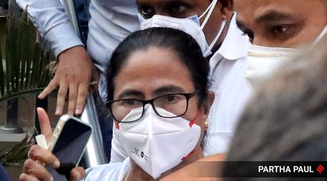 CM Mamata Banerjee leaving CBI office in Kolkata. (Express Photo: Partha Paul)