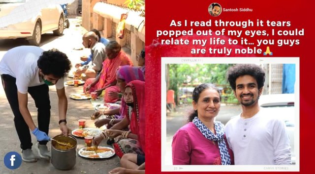 covid heroes, mother son duo feed needy daily, Mumbai restaurant feed poor for free, mother son feed poor during pandemic, good news, viral news, indian express news