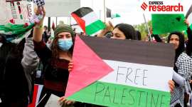 Israel palestine, pro palestine protests, palestine protests in america, israel palestine conflict, israel palestine conflict 2021, israel palestine news, israel news, palestine news, Indian Express