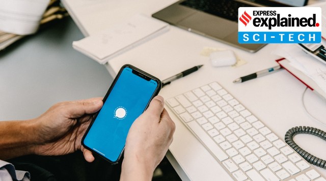 Signal, an encrypted messaging app. (The New York Times: Haruka Sakaguchi)