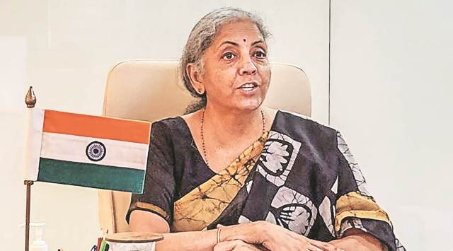 Finance Minister Nirmala Sitharaman at the handing over of keys to homebuyers of Rivali Park, Mumbai. (PTI)