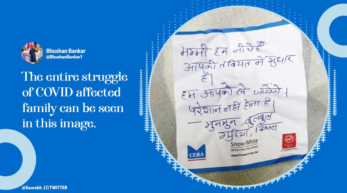 ‘Mummy, hum neeche hai’: Handwritten note of children for mother in Covid-19 ward wins hearts