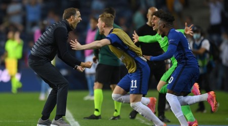 Chelsea manager Thomas Tuchel celebrates after winning the Champions League (Source: Reuters)