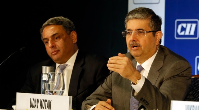 CII President Uday Kotak has asked for highest-level response measures to address the rising wave of COVID-19 cases, as currently safeguarding lives is key to cut the transmission links. (Express Photo by Amit Mehra)