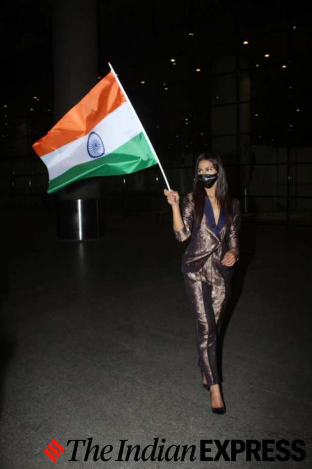 Adline Quadros Castelino, Adline Quadros Castelino, Adline Quadros Castelino photos, Adline Quadros Castelino instagram, Adline Quadros Castelino airport, Adline Quadros Castelino miss universe instagram, indian express, indian express news