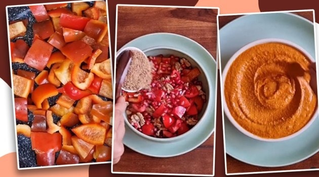 Mahummara, what is Mahummara, recipe for Mahummara, easy Mahummara recipe, lebanese food recipe, easy lebanese dips, easy syrian food