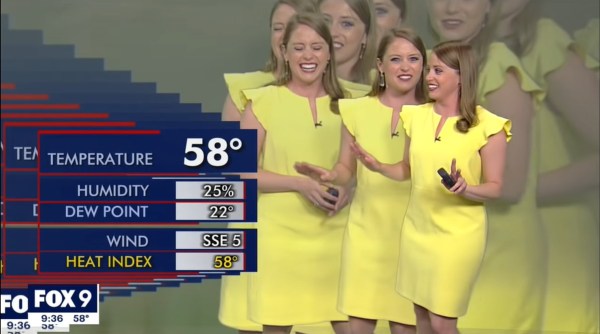 weather report glitch, fox 9 Meteorologist weather report glitch, weather reporter psychedelic error video, viral videos, indian express