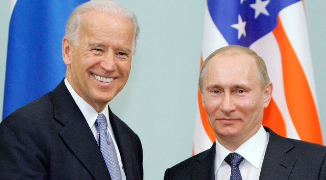 Joe Biden and Vladimir Putin in 2011 (AP/File)