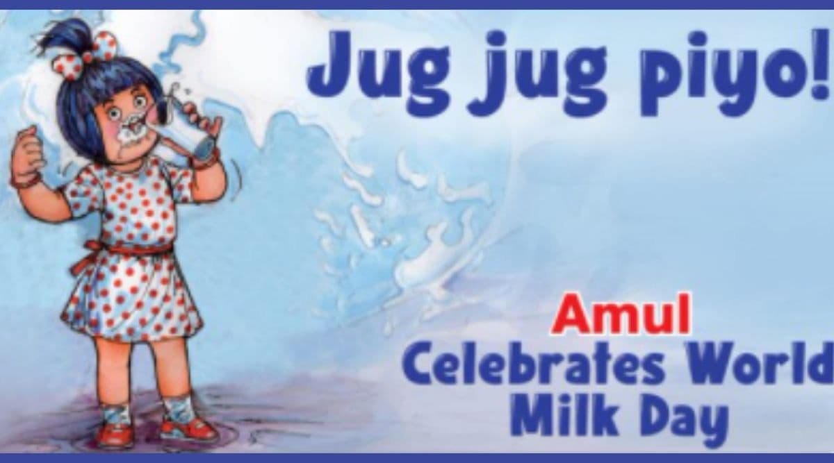 Amul Topical, World milk day, Amul international milk day cartoon, Amul Doodle, World milk day 2021, World milk day theme, World milk day celebrations, Trenidngnews, Indian Express news 