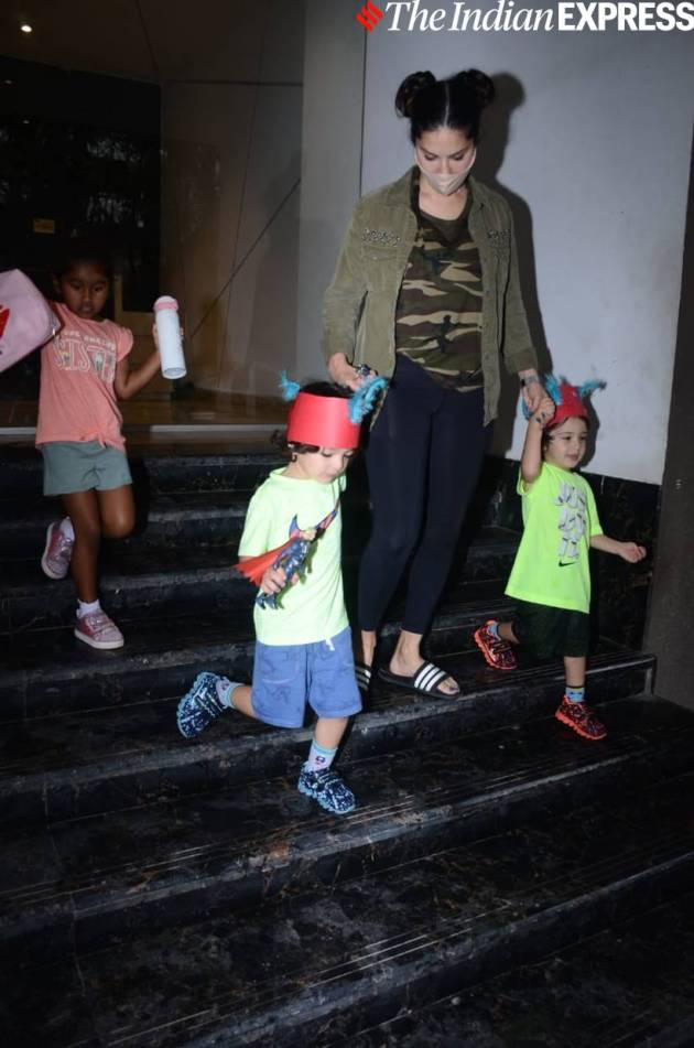 sunny leone with kids