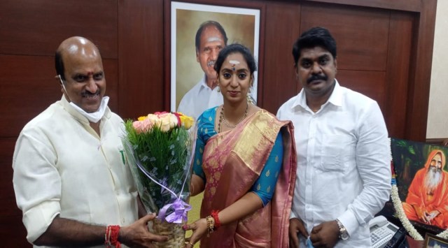 Chandira Priyanga, the first women minister in Puducherry cabinet (File photo)
