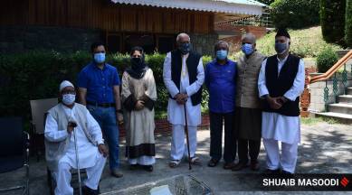 Farooq Abdullah, Omar Abdullah, Mehbooba Mufti, Muzaffar Hussain Baig, Sajad Lone, Yousuf Tarigami, Ravinder Raina, Bhim Singh, PM Kashmir leaders meet, india news, indian express