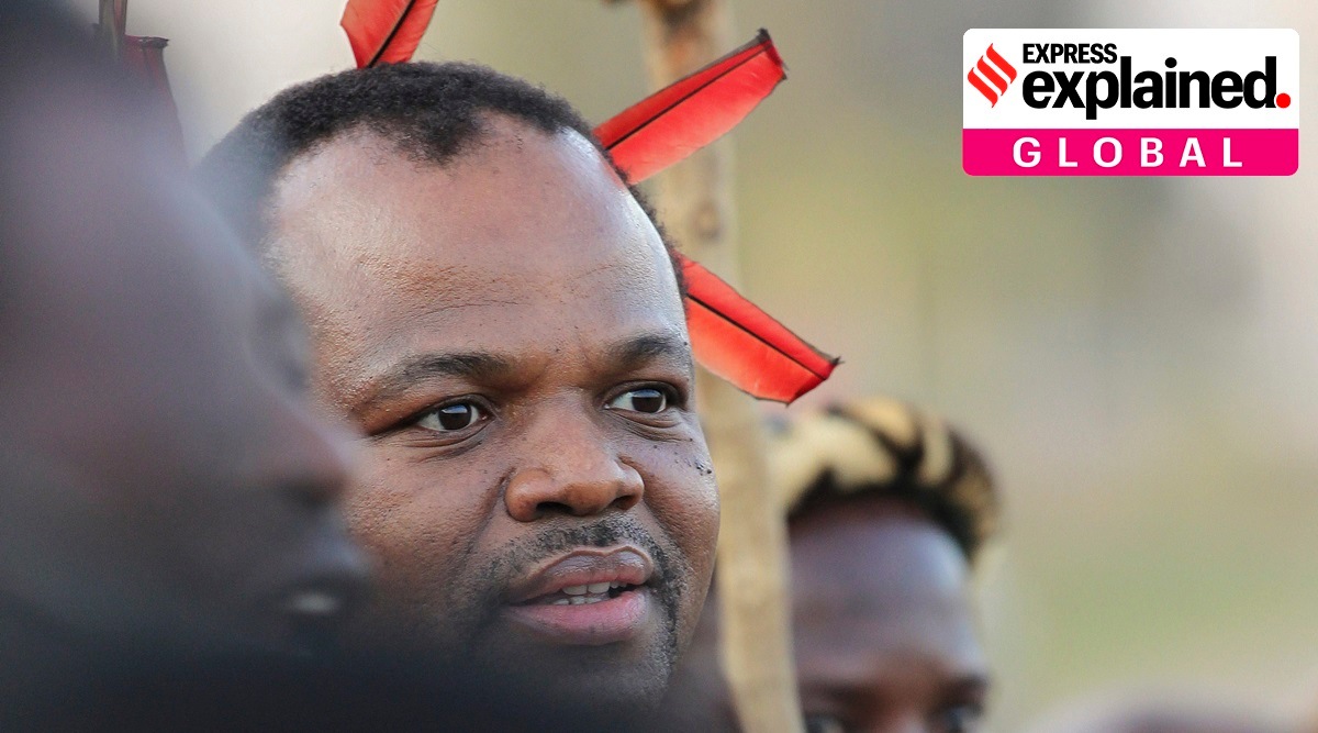 Eswatini's King, Mswati III, front, dances during a Reed Dance in Mbabane. (AP Photo: Themba Hadebe, File)