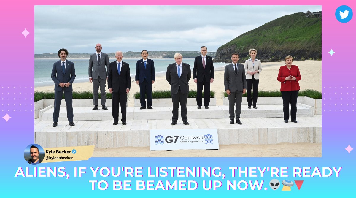 g7, g7 2021 summit, g7 uk summit, g7 2021 group photo, g7 cornwall photo memes, g7 summit memes, g7 family photo, g7 summit updates, indian express