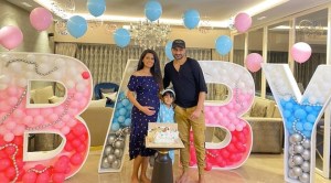 Geeta Basra gets a surprise baby shower, Harbhajan Singh plays a ‘good accomplice’
