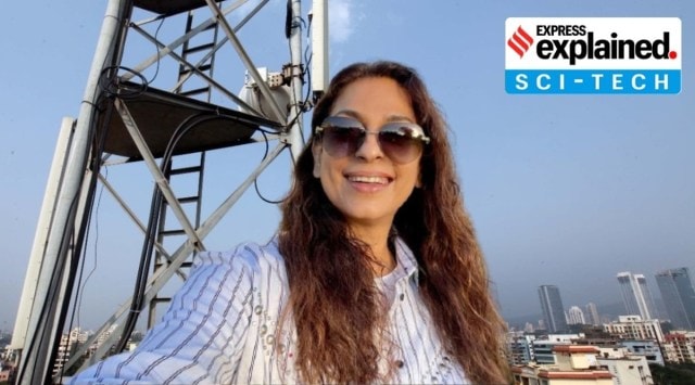 Juhi Chawla has filed a lawsuit against 5G rollout (Express Photo; Twitter/@iam_juhi)