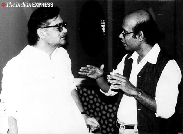 Lyricist Gulzar with Buddhadeb Dasgupta.