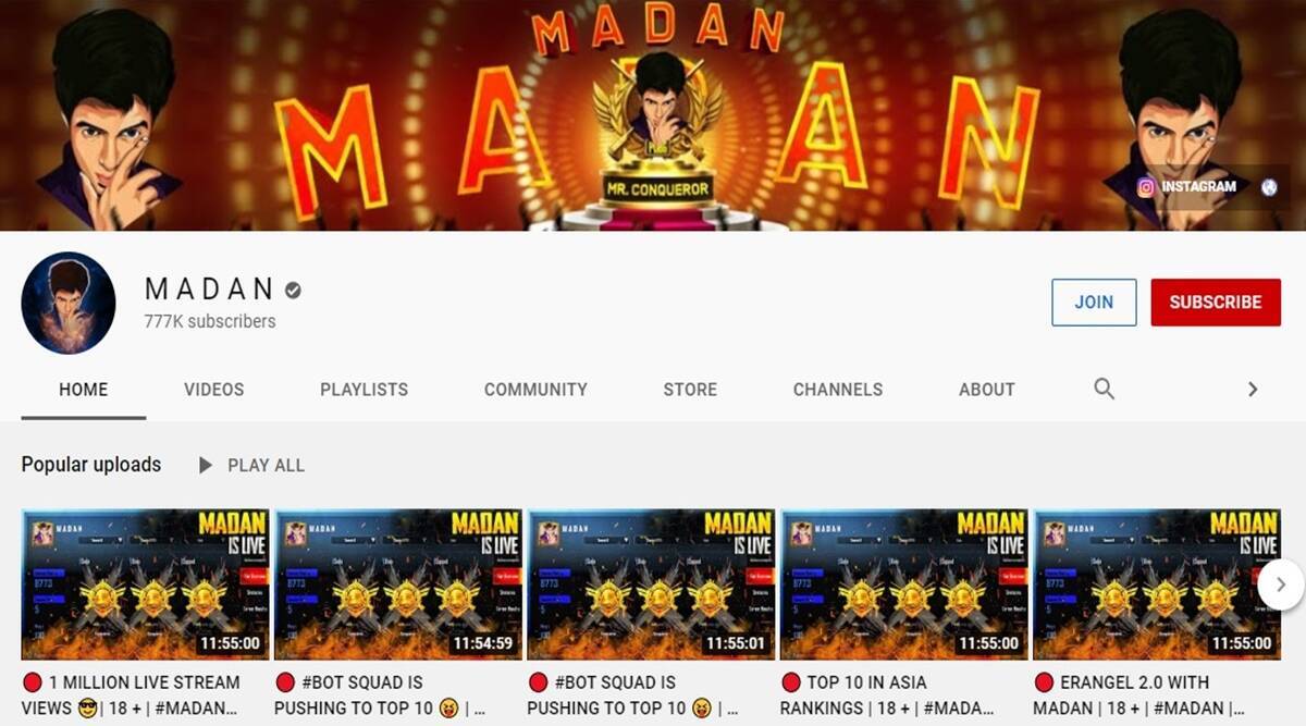 One of Madan Kumar's YouTube channels.